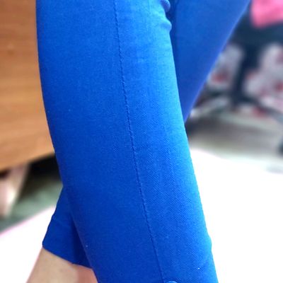 Buy Next Girls Blue Solid Denim Jeggings - Leggings for Girls