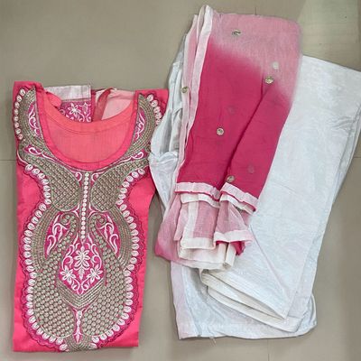Kurta Sets & Suits | Chanderi Silk Stitched Suit Set | Freeup