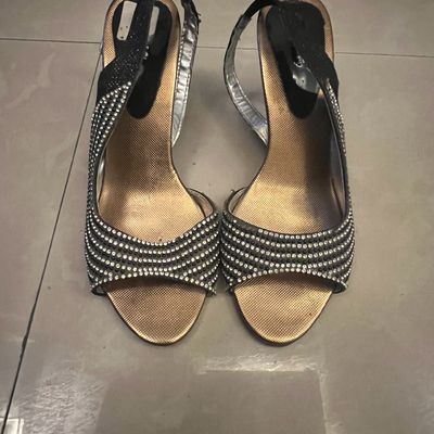 Black party wear sandals hot sale