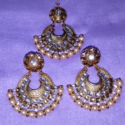 fcity.in - Elite Glittering Earrings Mangtika Set / Earrings Studs-sgquangbinhtourist.com.vn
