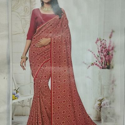 Buy online Women's Bandhani Red Colored Saree With Blouse from ethnic wear  for Women by Geroo Jaipur for ₹3600 at 55% off | 2024 Limeroad.com