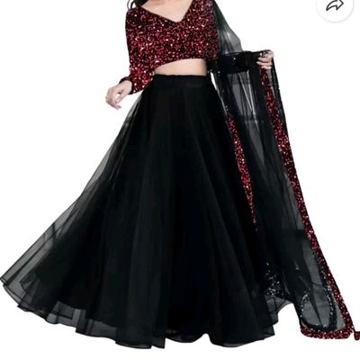 Black Colour Embroidered Attractive Party Wear Silk Lehenga choli –  Prititrendz