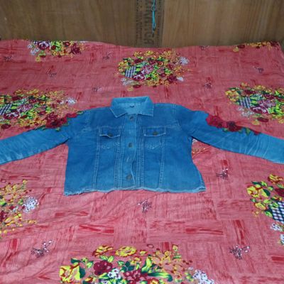 Jackets & Overcoats | Flower Print Denim Jacket | Freeup