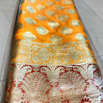 Buy Stunning Katan Silk Saree with Blue Patil and Pallu – Putul's Fashion