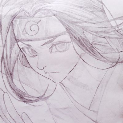 Black And White Handmade Naruto Sketch, Size: A4