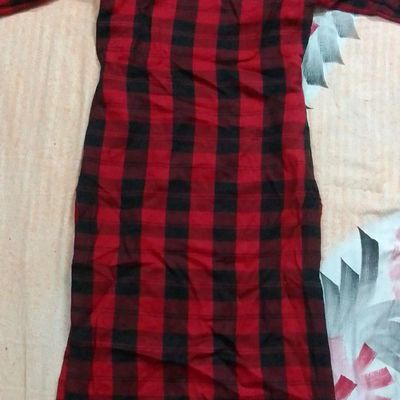 Top 124+ red and black check kurti best