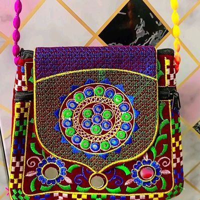 Women's Handicraft Silk Rajasthani Hand Bag , Orange - Ritzie – Trendia-hancorp34.com.vn
