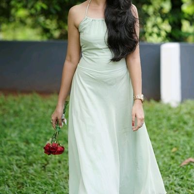 Knee Length Mint Green Bridesmaid Dress with Sash – daisystyledress