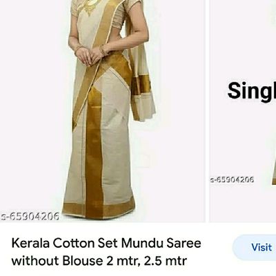 KERALA COTTON SINGLE SET MUNDU SAREE TS0AA2960DRED