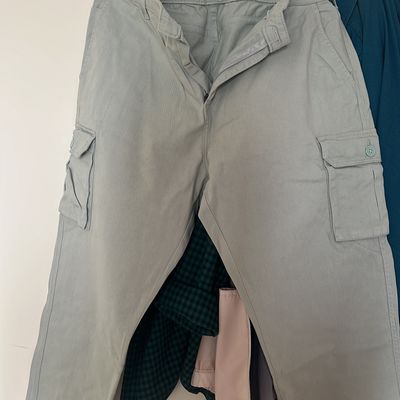 point - cargo trouser with zipper - silver – POE.NET