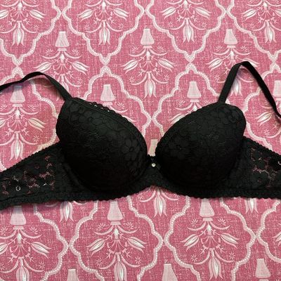 Elegant Pink and Black Bra