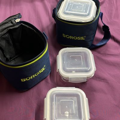 320ml Borosil 2 Square Microwavable Glass Lunch Box