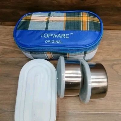 2pcs Bag Tiffin TOPWARE Lunch box steel 3 containers