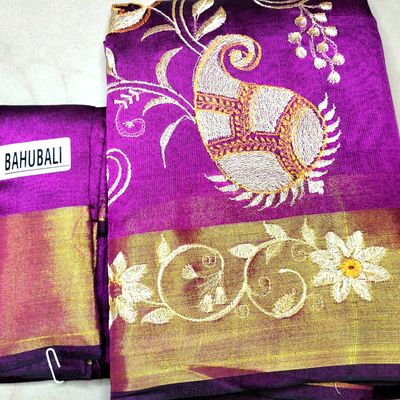 Buy VBHP FASHION BAHUBALI Silk Saree Embroidery work for Women's with  Blouse Piece-Light Green Online at Best Prices in India - JioMart.