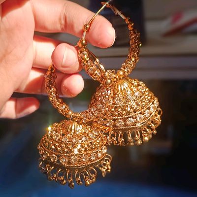 Latest golden sale jhumke