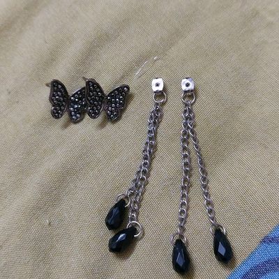 Buy Trendy Black Beads Big Round Hoop Earrings for Women