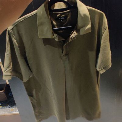 T-Shirts & Shirts, Zudio Olive Green T Shirt For Men