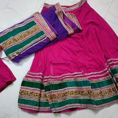 Pink and Purple Paithani Silk Lehenga – myRiti