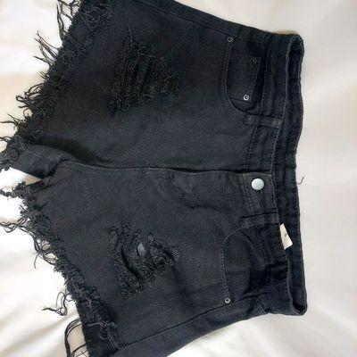 Buy Black Embroidered Shorts for Women Online in India