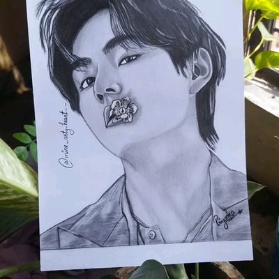 BTS V Drawing- step by step | How to draw V BTS Pencil Sketch | Drawing  Tutorial | YouCanDraw - YouTube