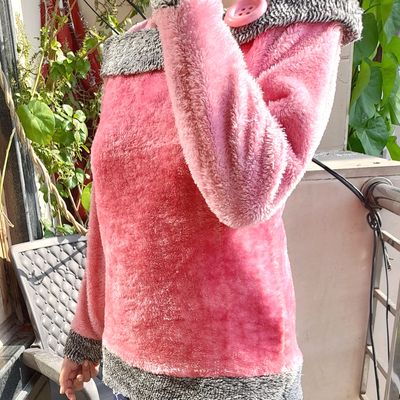 Pink sales velvet sweater