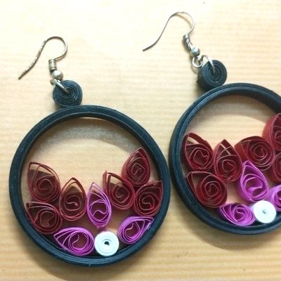 Quilling jhumkas hot sale with stud