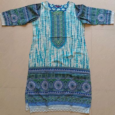 Moomaya Solid Rayon Kurta For Women bell Sleeve Drawstring Neck Long Ethnic  Kurti - Walmart.com