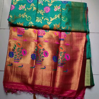 Kubera pattu sarees double colour combination, Women's Fashion, Dresses &  Sets, Traditional & Ethnic wear on Carousell