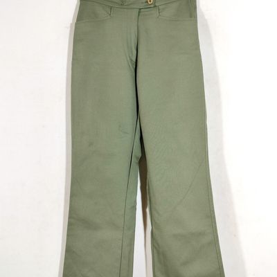 Slim Fit Plain Mens Olive Green Cotton Formal Trousers, Handwash at Rs 295  in Bhilwara