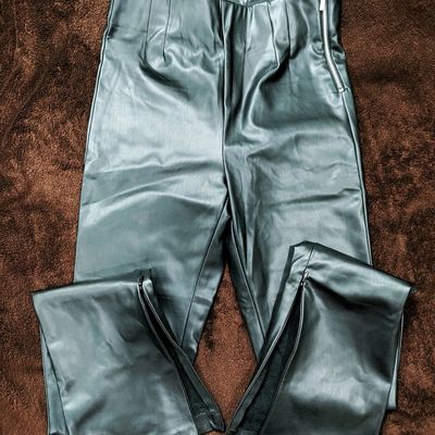 Zara Faux Leather High waisted pants with Zip hem, Women's Fashion,  Bottoms, Other Bottoms on Carousell