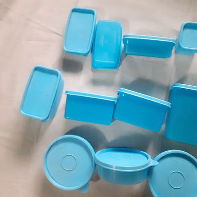 Plain Square Blue Small Plastic Container Box, Air Tight, Capacity: 600ml