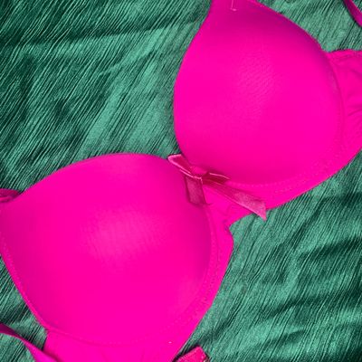 Bra, Brand New Hot Pink Unwired Pushup Bra (Adjustable) size 34B Double  Padded