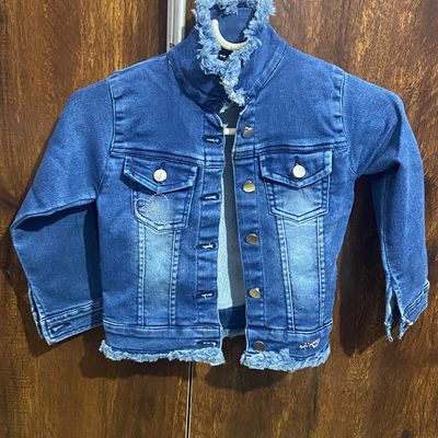 Meesho/stylish denim jacket with top printed for girls-seedfund.vn