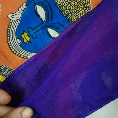 Eggplant Purple And White Shibori Pattern Digital Print Organza Saree –  Fabcurate