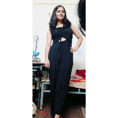 YIZYIF Girls Chiffon Long Jumpsuit Romper Outfit Ruched Bodice Wide Leg  Jumpsuit with Belt Birthday Party Wear Black 6 - Walmart.com