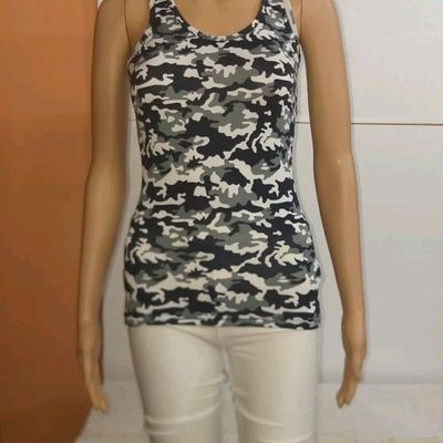 CAMO RIBBED TANK TOP