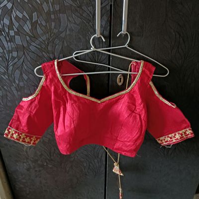 Double Border , heavy embroidery Lehenga with backless blouse | SHRUTI S