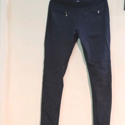 Girls Skinny Trousers Navy Blue School Stretch Women Office Work Slim Fit  Pants | eBay