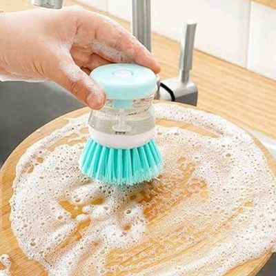 159 Plastic Wash Basin Brush Cleaner with Liquid Soap Dispenser (Multi –  maviyu4.com