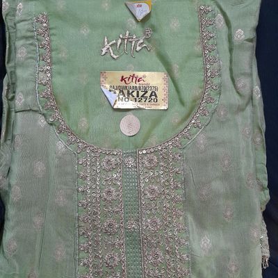 Cotton candy cotton party wear dresses material with chiffon dupatta |  Kiran's Boutique