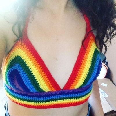 Tops & Tunics, Handmade Crochet Pride Rainbow Bralette