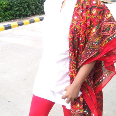 White Straight kurta And Pant dress with Beautiful Red dupatta – Thread &  Button