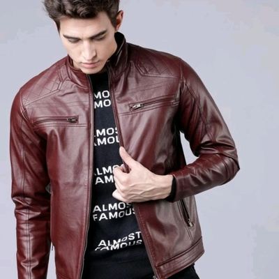 49% OFF on HIGHLANDER Men Brown Solid Leather Biker Jacket on Myntra |  PaisaWapas.com