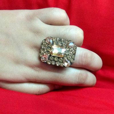 22k Gold Ring Beautiful Enameled Stone Studded Ladies Jewelry Select Size  Ring 5 | eBay