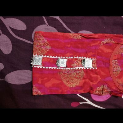 Embroidered Art Silk Punjabi Suit in Red : KCH11205