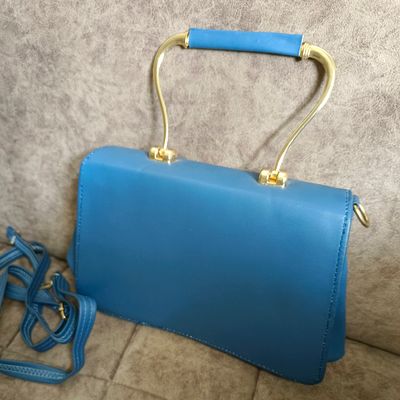 Crossbody Handbag Italian Leather Royal Blue