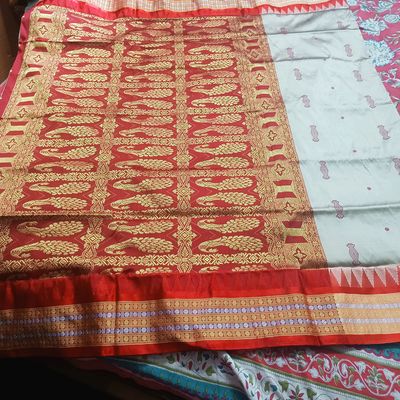 Red Black Elepthant Motif Premium Sambalpuri Silk Pata Saree -  SambalpuriKart