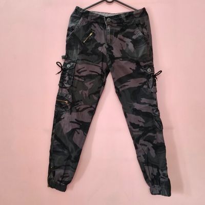 RAPTOR MILITARY STYLE WOMENS CARGO PANTS IN GREEN ARMY WITH STUDS AND  CRYSTALS