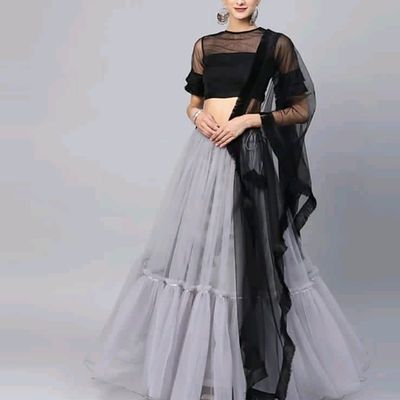 Grey Lehenga: Buy Grey Lehenga for Women Online at Low Prices in India -  Snapdeal