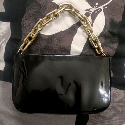 Chloe Purse - Shoulder Bag, Gold Chain, Black Suede, Black Leather | eBay